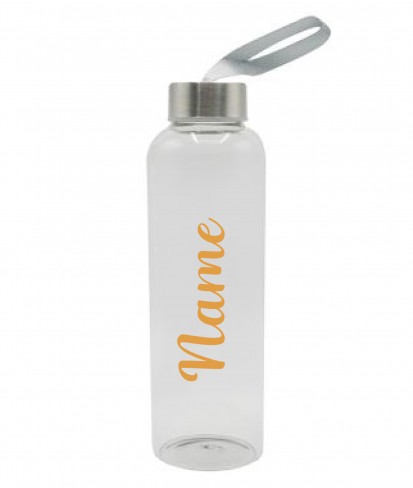 Gold Personalised Glass Water Bottle